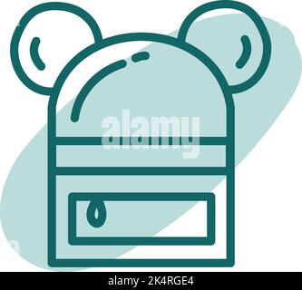 Blue mickey bag, illustration, vector on a white background. Stock Vector