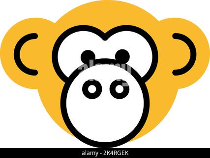 Yellow monkey, illustration, vector on a white background. Stock Vector