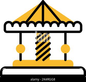 Merry go round, illustration, vector on a white background. Stock Vector