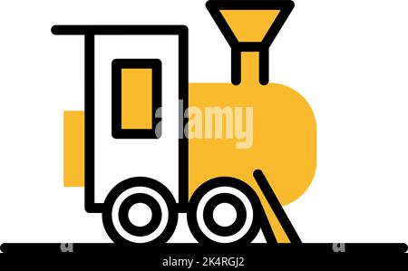 Amusment train ride, illustration, vector on a white background. Stock Vector