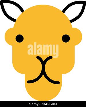 Yellow camel, illustration, vector on a white background. Stock Vector