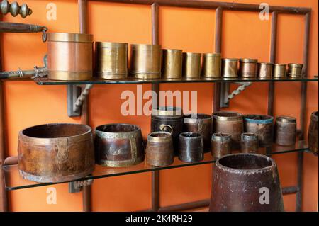 Artefacts, displayed in The Goa Chitra Museum an ethnographic museum with over 4000 artefacts. Founded and run by the artist-curator-restorer Victor-H Stock Photo