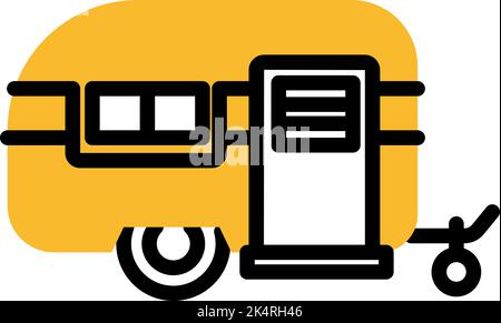 Camping trailer, illustration, vector on a white background. Stock Vector