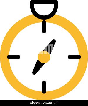 Camping compass, illustration, vector on a white background. Stock Vector