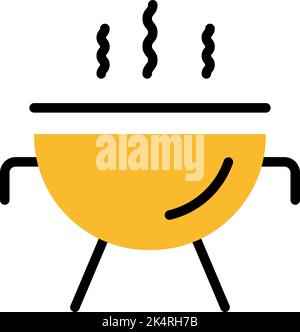 Camping barbeque, illustration, vector on a white background. Stock Vector