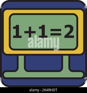 Math class, illustration, vector on a white background. Stock Vector