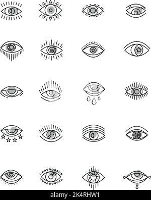 Magical eyes, illustration, vector on a white background. Stock Vector