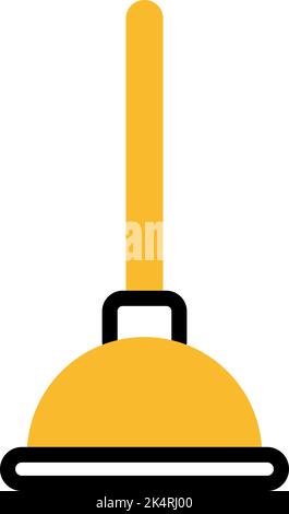 Toilet plunger, illustration, vector on a white background. Stock Vector