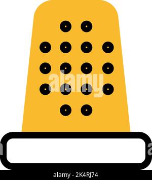 Fabric thimble, illustration, vector on a white background. Stock Vector
