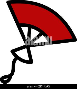 Chinese hand fan , illustration, vector on a white background. Stock Vector