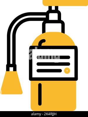 Firefighter bulb sprinkler, illustration, vector on a white background. Stock Vector