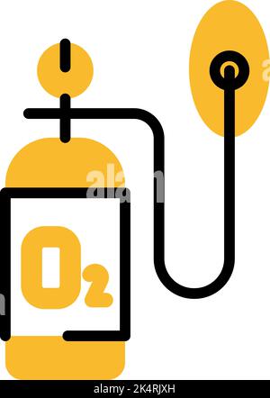 Oxygen tube, illustration, vector on a white background. Stock Vector