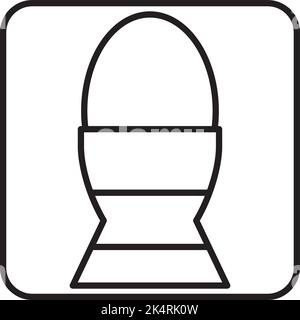 Boiled breakfast egg, illustration, vector on a white background. Stock Vector