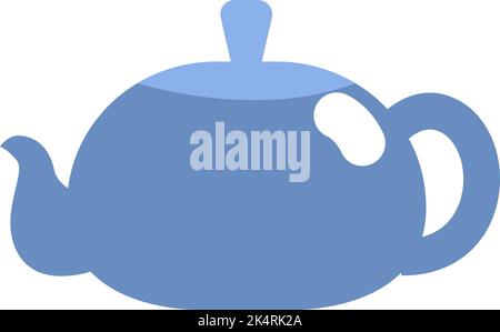 Blue coffee pot, illustration, vector on a white background. Stock Vector