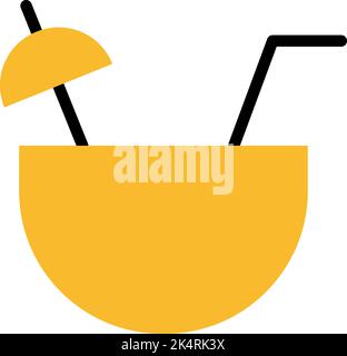 Coconut juice, illustration, vector on a white background. Stock Vector