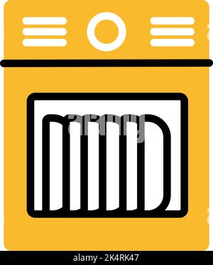 Dish washing machine, illustration, vector on a white background. Stock Vector