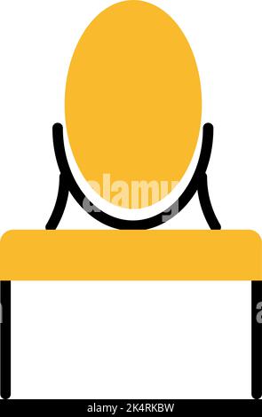 Yellow dressing table, illustration, vector on a white background. Stock Vector