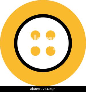 Yellow button, illustration, vector on a white background. Stock Vector