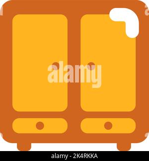 Wooden wardrobe, illustration, vector on a white background. Stock Vector