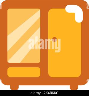 Brown wardrobe, illustration, vector on a white background. Stock Vector