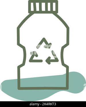 Recycled bottle, illustration, vector on a white background. Stock Vector