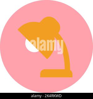 Yellow study lamp, illustration, vector on a white background. Stock Vector