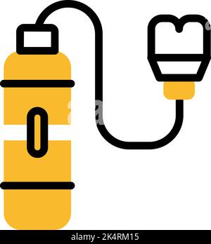 Firefighter oxygen, illustration, vector on a white background. Stock Vector