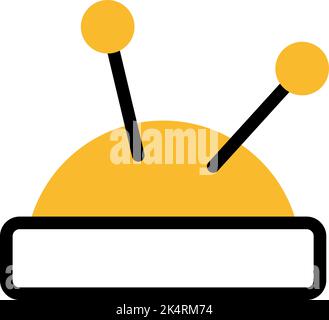 Needle pin cushion, illustration, vector on a white background. Stock Vector