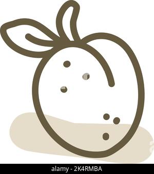 Fresh plum, illustration, vector on a white background. Stock Vector