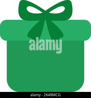 Turquoise gift box with bow, illustration, vector on a white background. Stock Vector