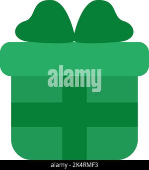 Turquoise present box, illustration, vector on a white background. Stock Vector