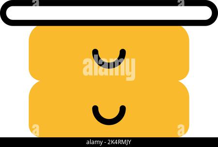 Yellow bedside table, illustration, vector on a white background. Stock Vector