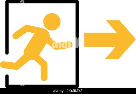 Firefighter exit , illustration, vector on a white background. Stock Vector