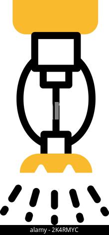 Firefighter smoke detector sprinkler, illustration, vector on a white background. Stock Vector