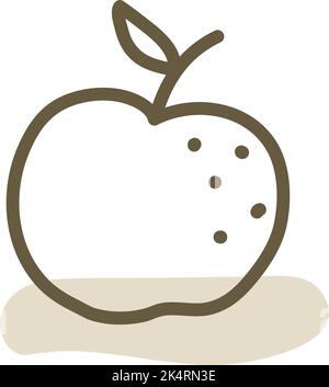 Sour apple, illustration, vector on a white background. Stock Vector