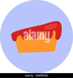 Red velvet cake, illustration, vector on a white background. Stock Vector