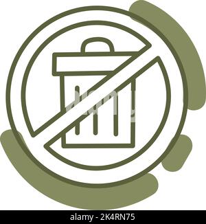 No garbage bins, illustration, vector on a white background. Stock Vector
