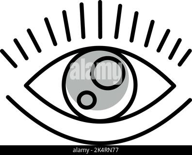 Seeing eye, illustration, vector on a white background. Stock Vector