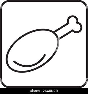 Fried chicken drum, illustration, vector on a white background. Stock Vector