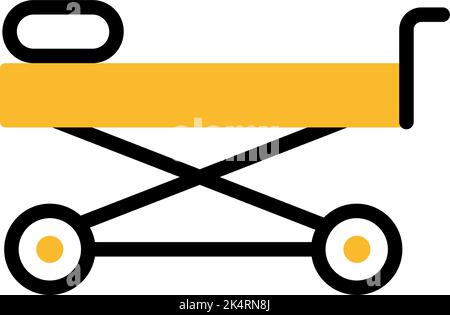 Hospital stretcher, illustration, vector on a white background. Stock Vector