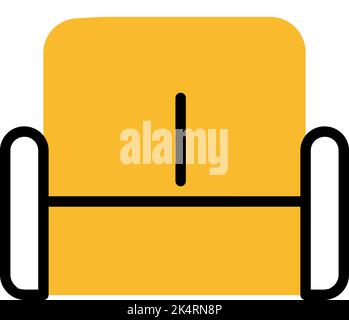 Yellow sofa chair, illustration, vector on a white background. Stock Vector