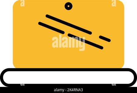 Gaming laptop, illustration, vector on a white background. Stock Vector