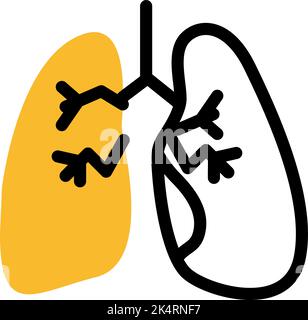Healthy lungs, illustration, vector on a white background. Stock Vector