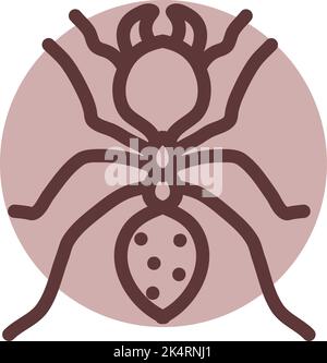 Brown ant, illustration, vector on a white background. Stock Vector