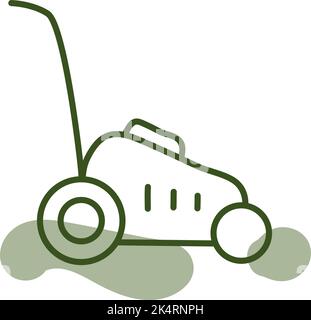 Lawn mower, illustration, vector on a white background. Stock Vector