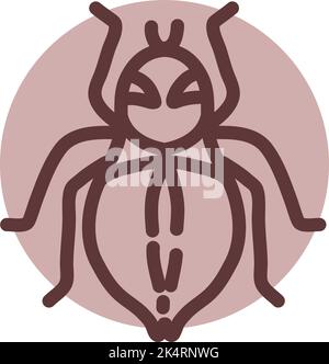 Black cockroach, illustration, vector on a white background. Stock Vector