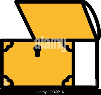 Treasure box, illustration, vector on a white background. Stock Vector