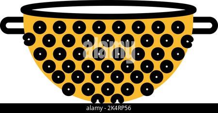 Kitchen colander, illustration, vector on a white background. Stock Vector