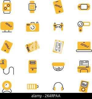 Hardware electronics, illustration, vector on a white background. Stock Vector
