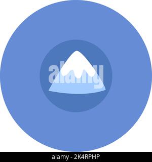 Snowy mountain, illustration, vector on a white background. Stock Vector